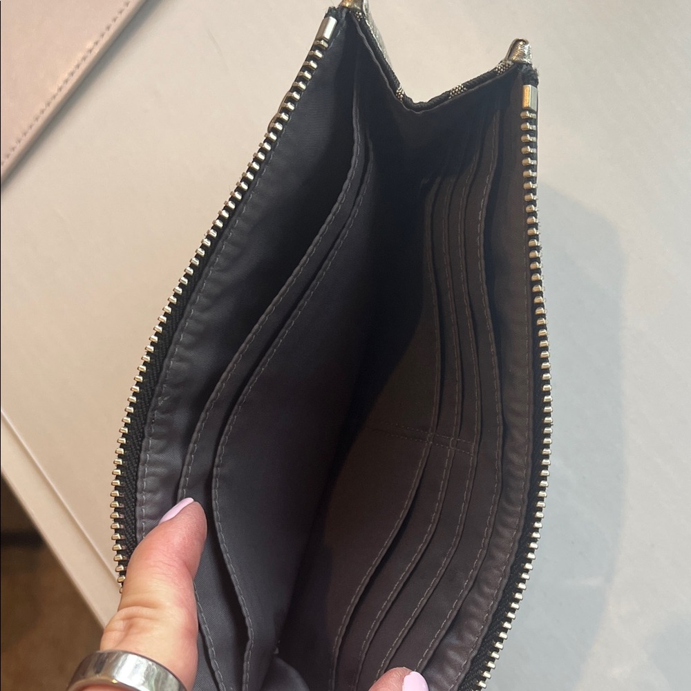 Coach Poppy Black and Silver Signature Wristlet - Picture 5 of 12